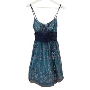 Beata Studio blue and silver prom dress